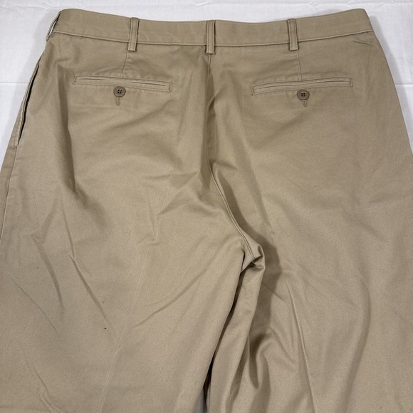 PANTS CHINO Lands End Men's 36 x 30 Comfort Waist  Khakis Traditional‎ Fit Tan - Picture 7 of 8